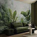 Wall mural Group of green leaves