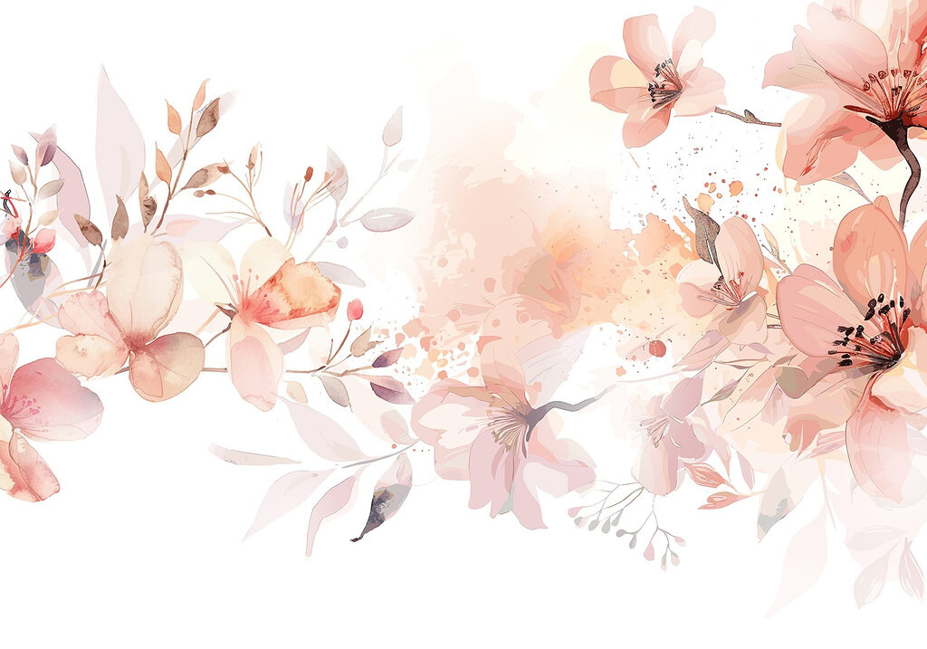 Painting of flowers and leaves Painting of flowers and leaves