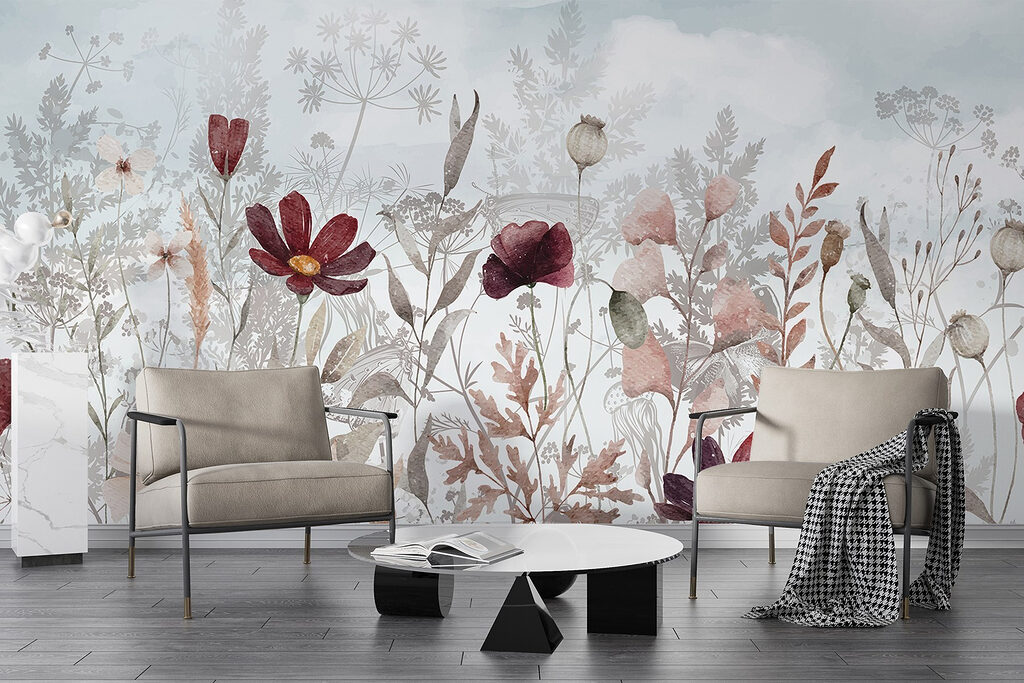 Painting of flowers and plants