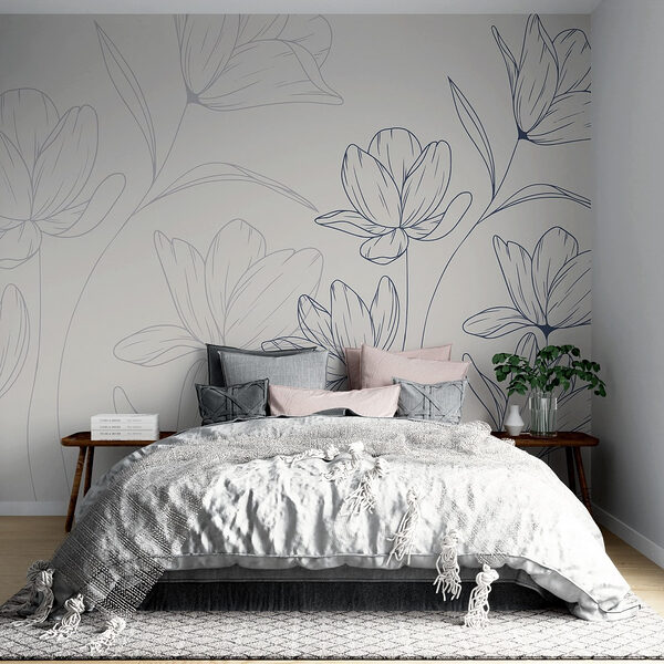 Drawing of flowers on a white background Drawing of flowers on a white background