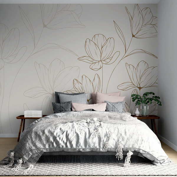 Drawing of flowers on a white background Drawing of flowers on a white background