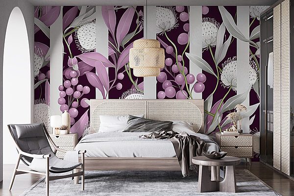 Purple and white floral pattern Purple and white floral pattern