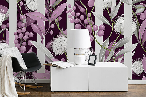 Purple and white floral pattern Purple and white floral pattern