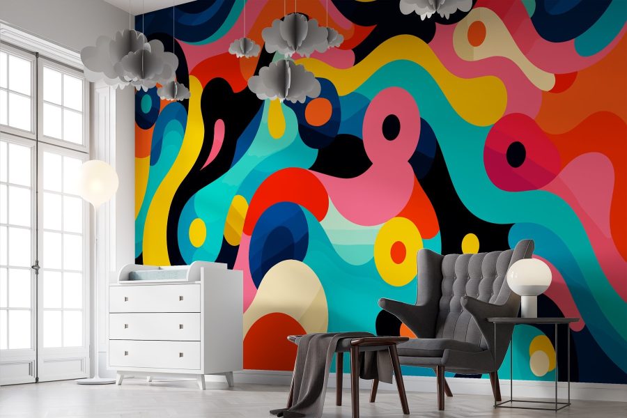 Wall murals Colorful pattern with circles and dots - Image 2