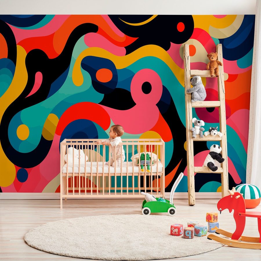 Wall murals Colorful pattern with circles and dots - Image 3