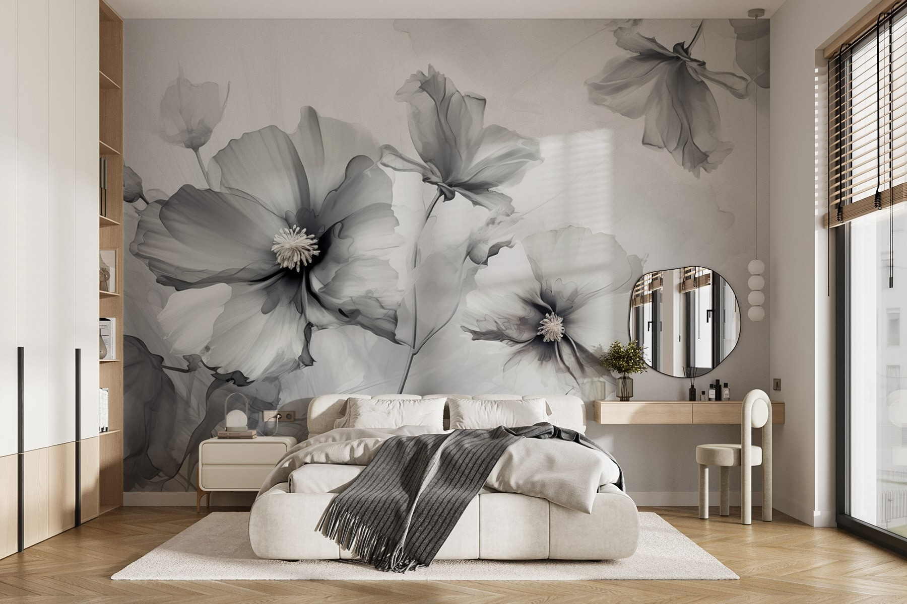 Group of flowers in a white background