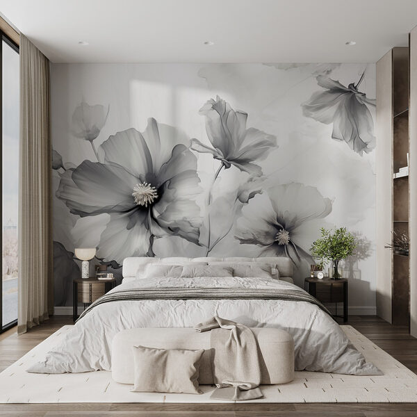 Group of flowers in a white background