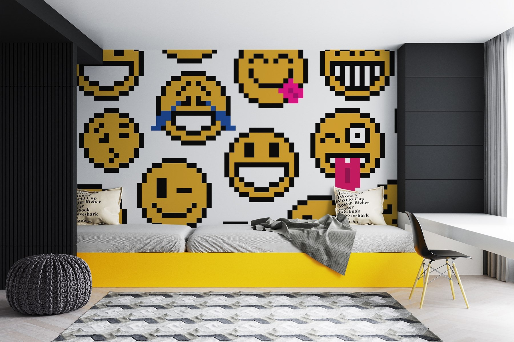 Group of yellow smiley faces