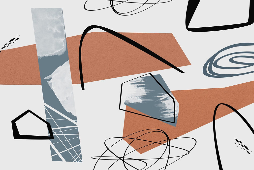 Abstract shapes and colors collide creatively Abstract shapes and colors collide creatively
