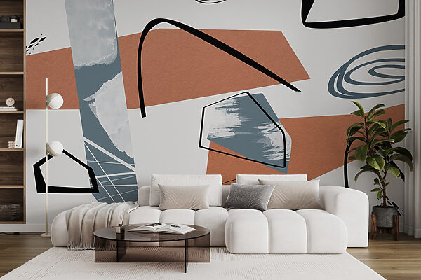 Abstract shapes and colors collide creatively Abstract shapes and colors collide creatively