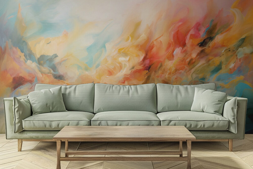 Colorful painting of a cloud of paint