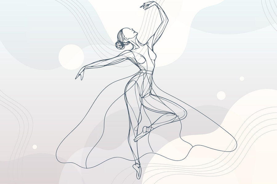 Drawing of a woman dancing Drawing of a woman dancing