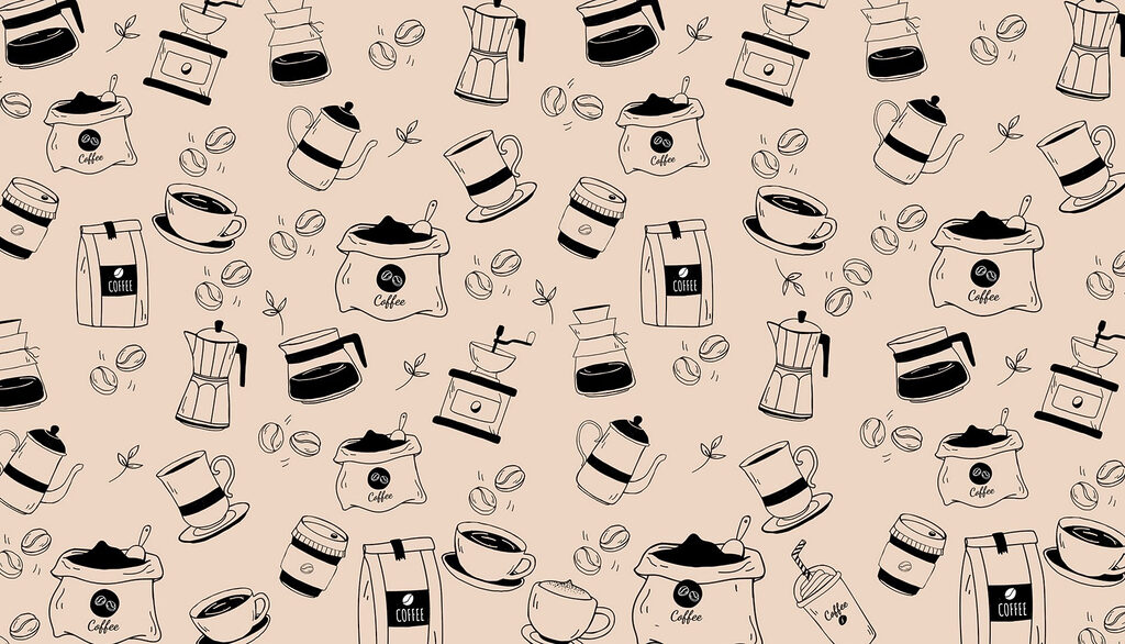 Pattern of coffee objects Pattern of coffee objects