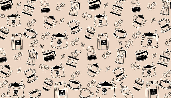 Pattern of coffee objects Pattern of coffee objects