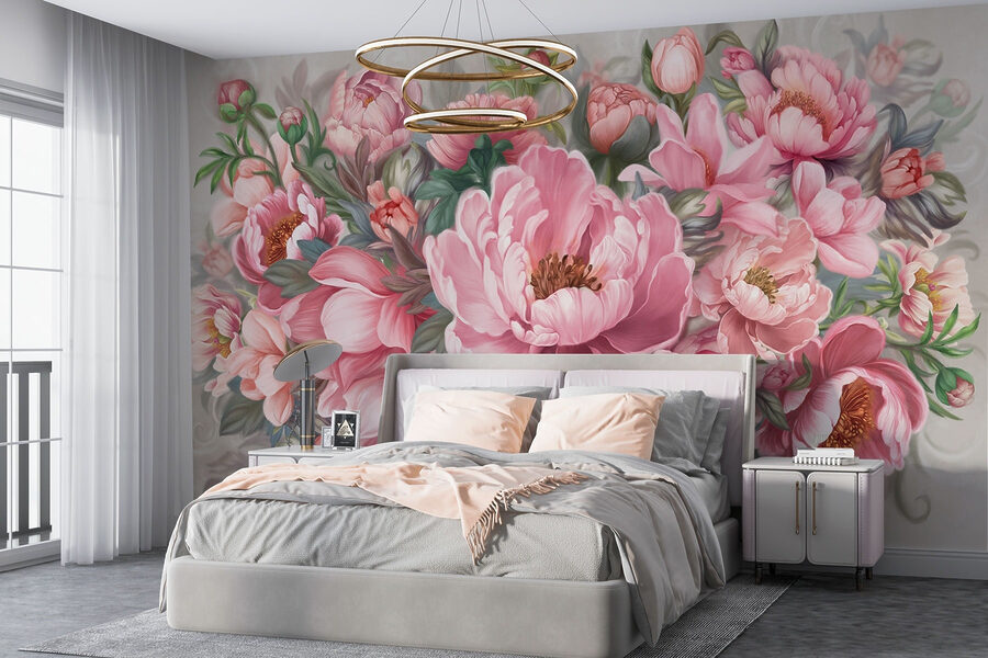 Painting of pink flowers Painting of pink flowers