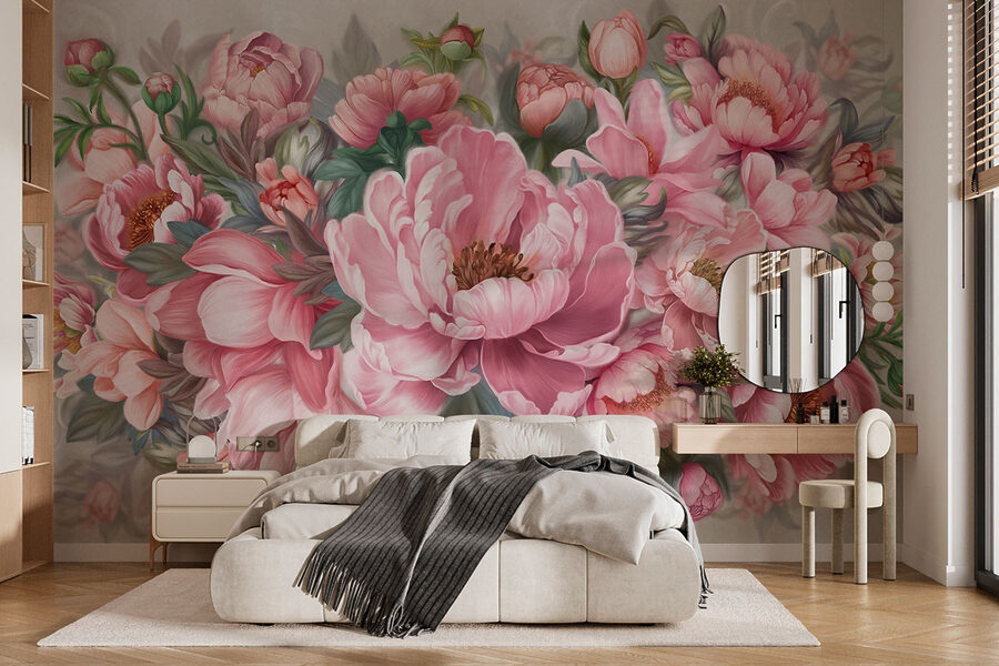 Painting of pink flowers Painting of pink flowers