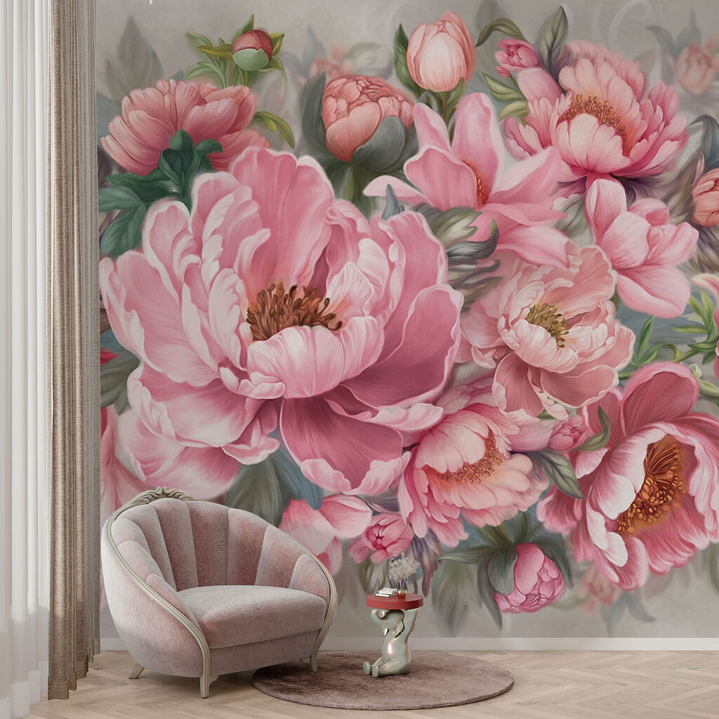 Painting of pink flowers