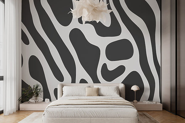 Wall murals Wall murals Flowing abstract design in gray tones (SKU: w01972v2)