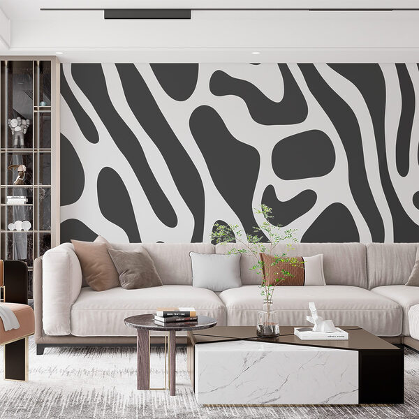 Flowing abstract design in gray tones