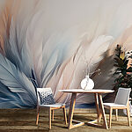 Wall mural Delicate hues of soft feather textures
