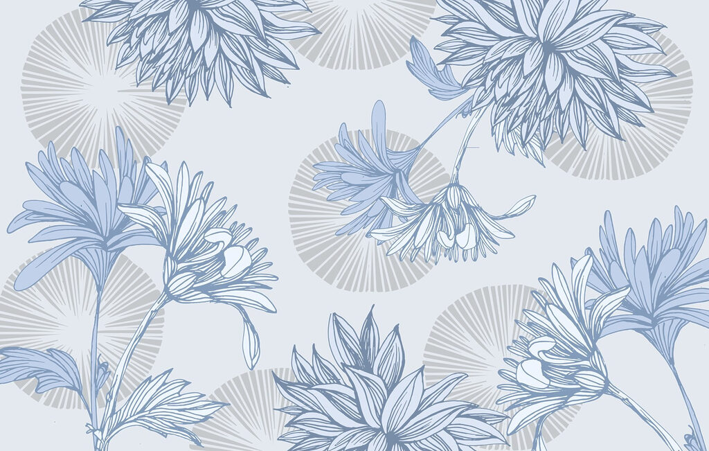 Blue and white floral pattern Blue and white floral pattern