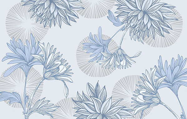 Blue and white floral pattern Blue and white floral pattern