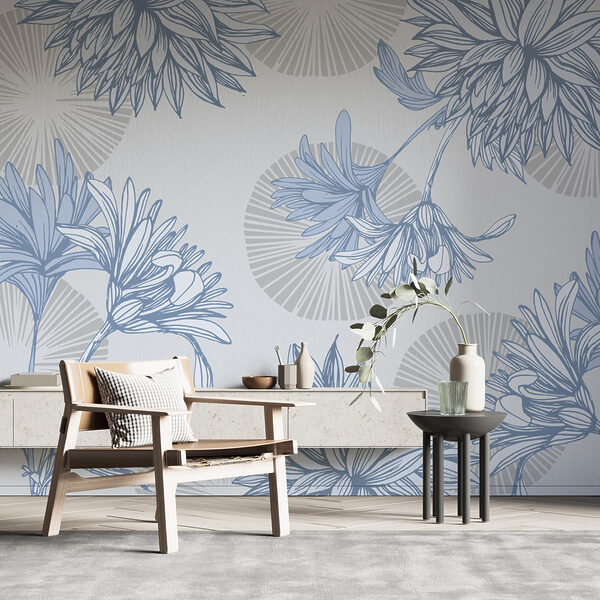 Blue and white floral pattern Blue and white floral pattern