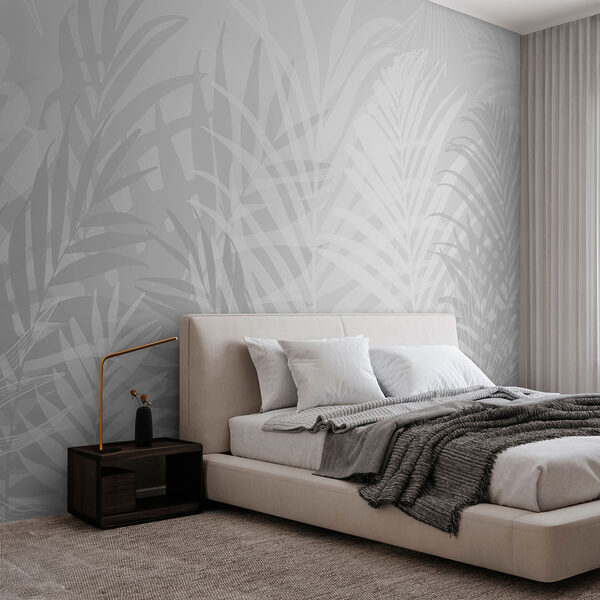 Grey and white background with leaves Grey and white background with leaves