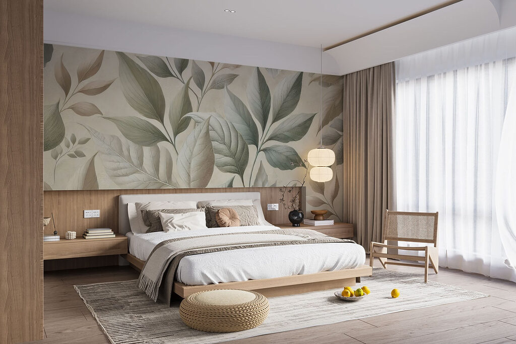 Wallpaper with leaves