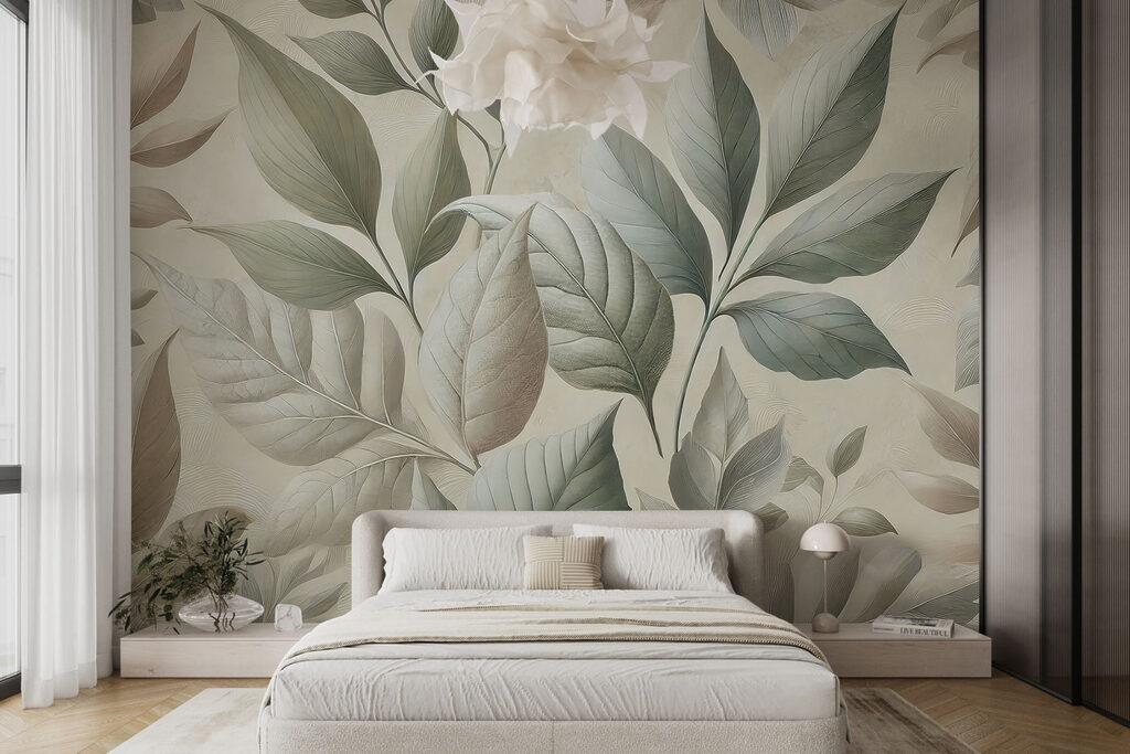 Wallpaper with leaves