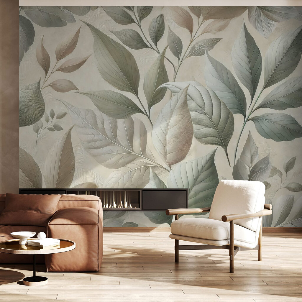 Wallpaper with leaves