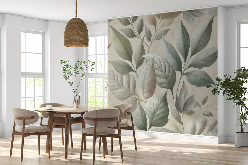 Wallpaper with leaves