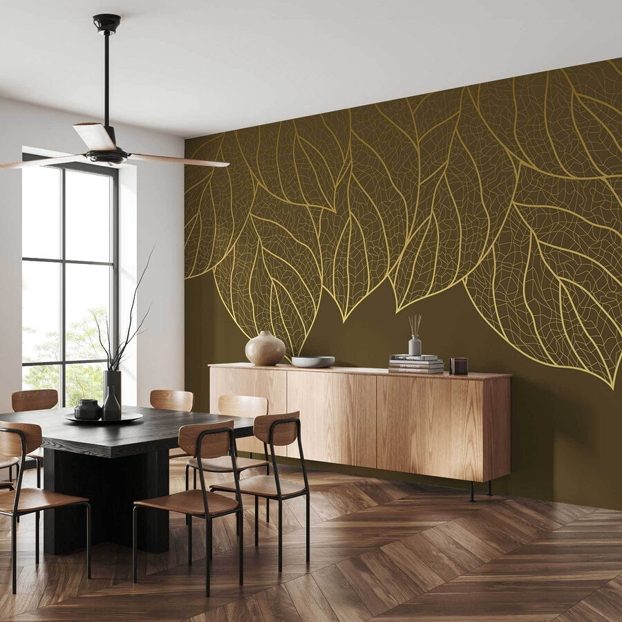 Elegant leaf patterns on a muted background