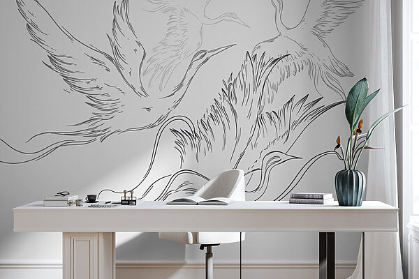 Drawing of birds flying Drawing of birds flying