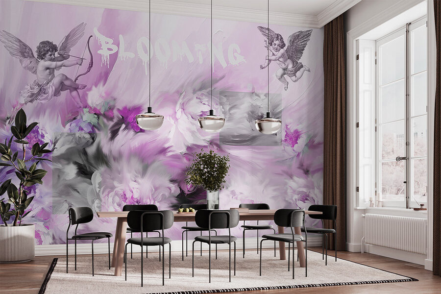 Painting of angels and flowers Painting of angels and flowers