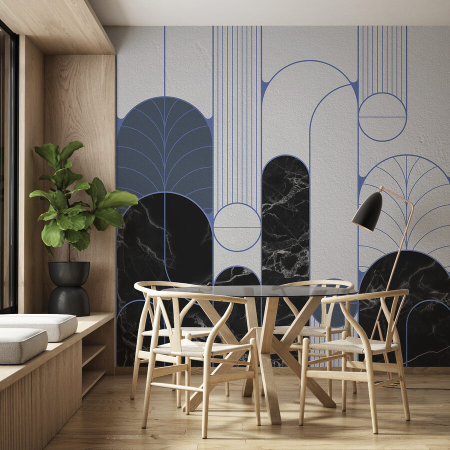 Black and white patterned wall