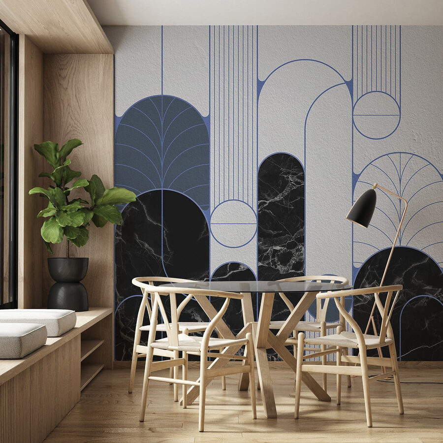 Black and white patterned wall