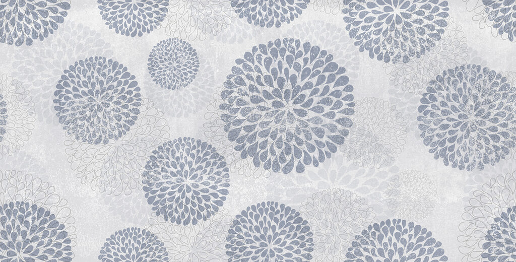 Wallpaper with circles and flowers