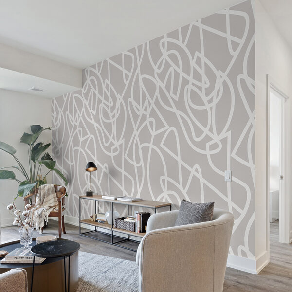 White lines on a gray background