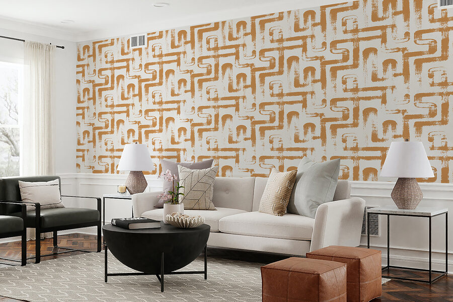Pattern of orange lines