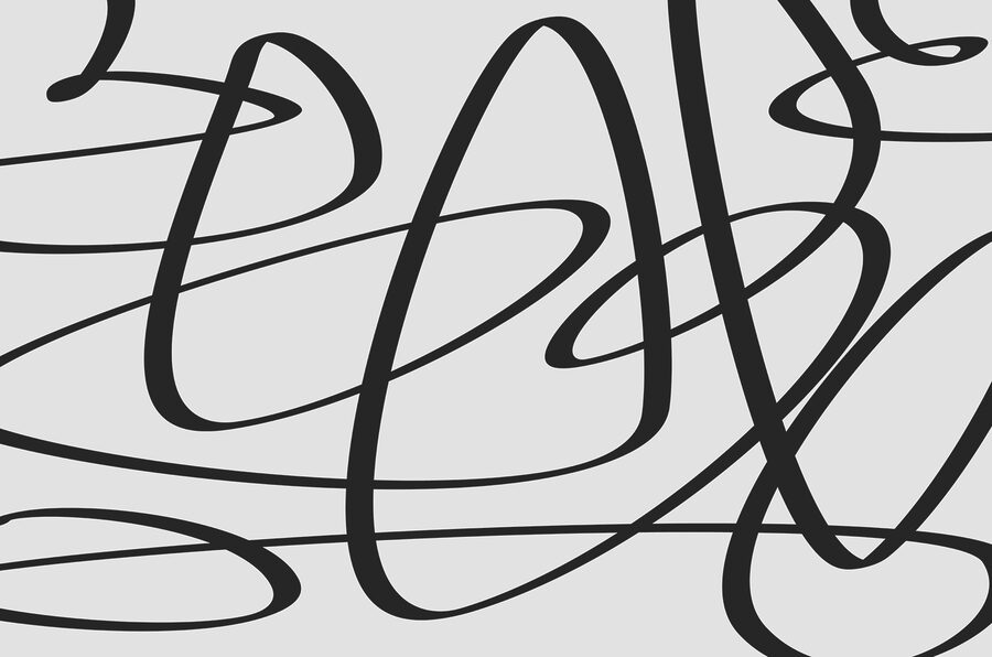 Wall murals Black lines on a white background - Image 3