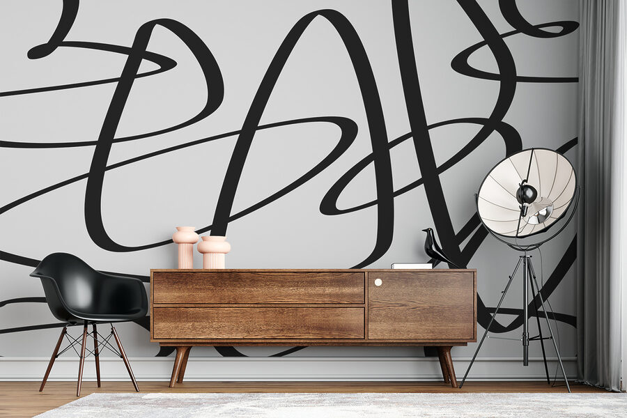 Wall murals Black lines on a white background - Image 2