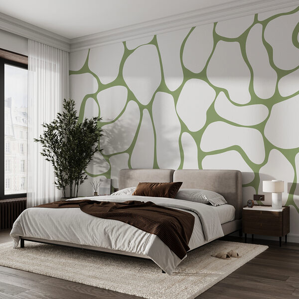 Wall murals White and green pattern (SKU: w00591v2) Wall murals Wall murals White and green pattern (SKU: w00591v2)