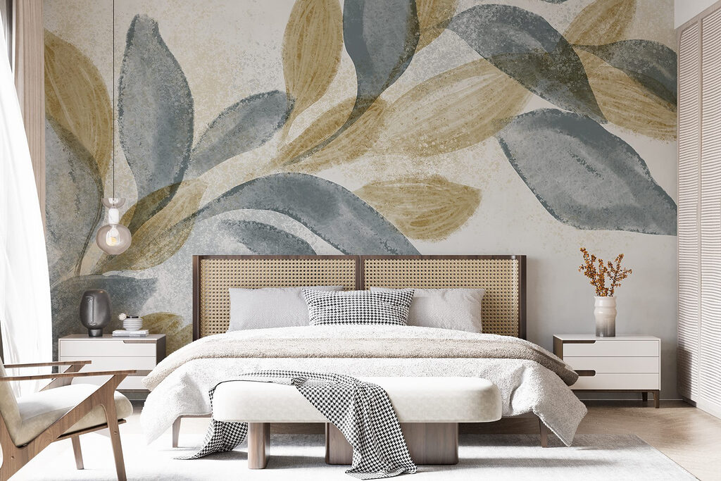 Soft leaves in gentle hues