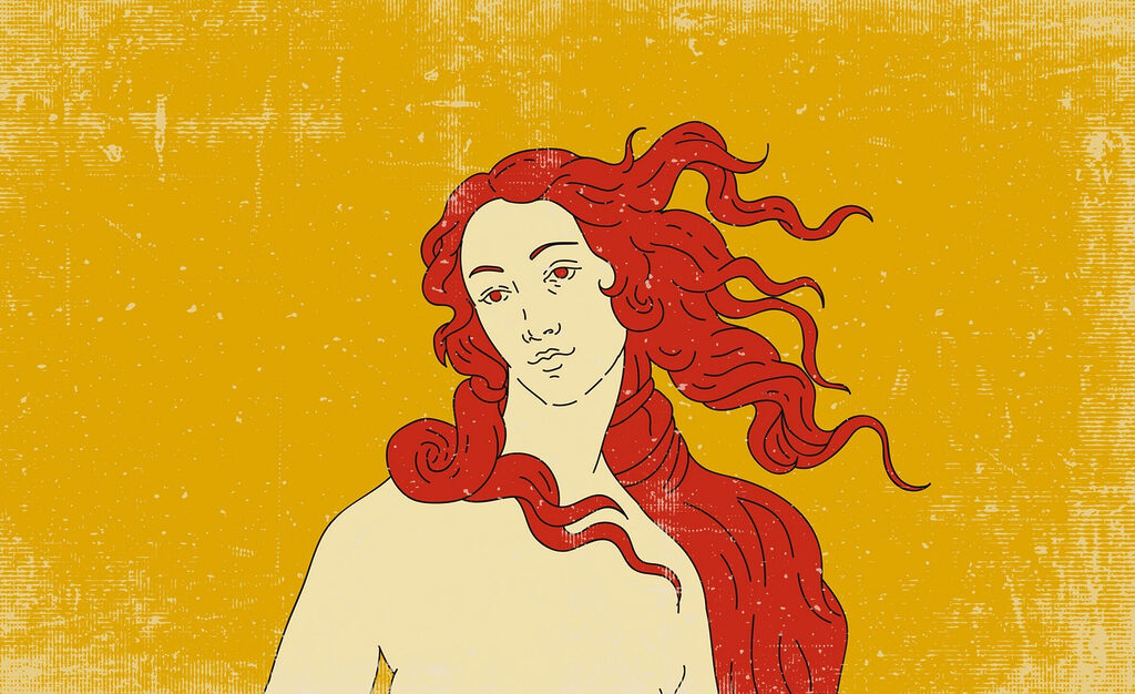 Drawing of a woman with red hair Drawing of a woman with red hair