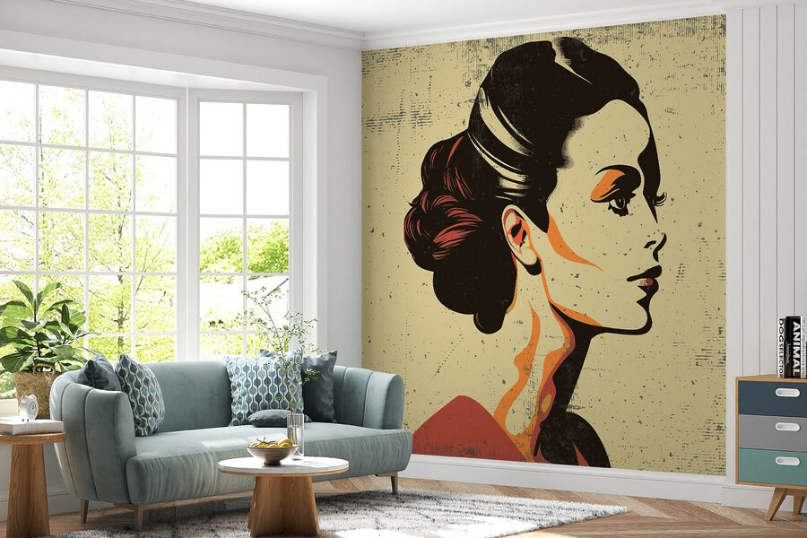 Woman with a hair bun Woman with a hair bun