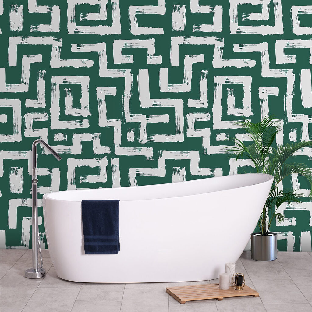 Pattern of white lines and squares