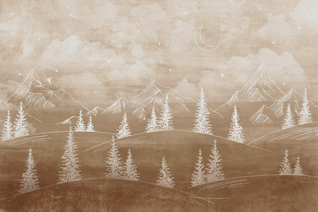 Landscape with trees and mountains Landscape with trees and mountains