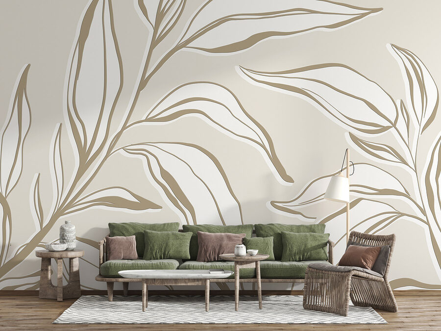 Delicate leaves on a muted background
