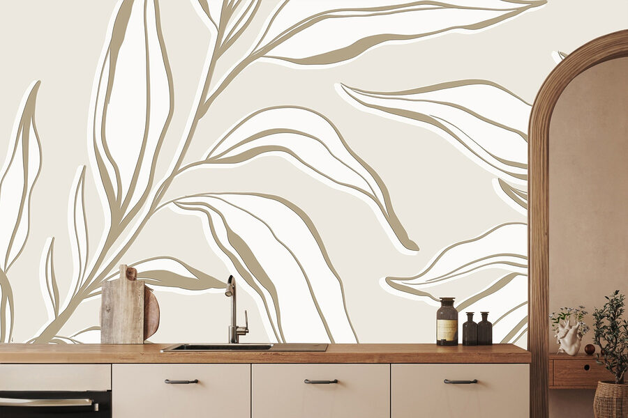 Delicate leaves on a muted background
